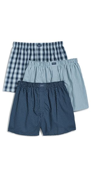 Tommy John Woven Boxer 3-Pack Dress Blues Gents/Cerulean Pla M