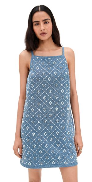 rag & bone Gentry Embellished Denim Dress Bl Em 6