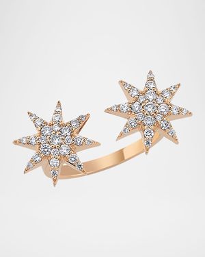 Venus Star 14k Diamond Split Ring, Size 7