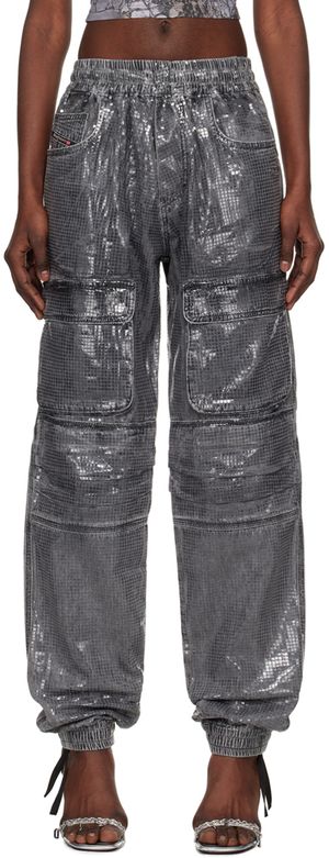 Diesel Gray D-Mirt 0pgac Denim Cargo Pants