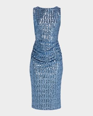 Sleeveless Sequin Midi Sheath Dress