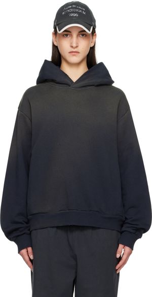 Acne Studios Pull à capuche noir à logo