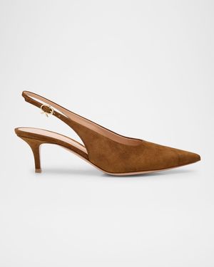 Suede Kitten Slingback Pumps