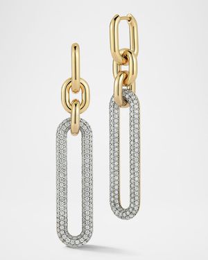 Morrell Diamond Elongated Link Small Hoop Earrings