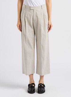 Masscob - Pantalon large en coton - Taille 40 - Gris