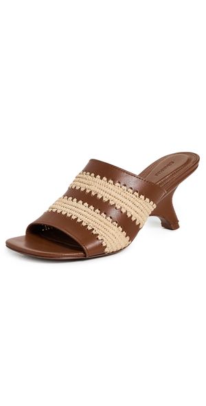 SIMKHAI Shadow Mule Raffia Sandals Sable 40