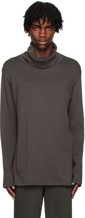ATTACHMENT Gray Double-Face Turtleneck