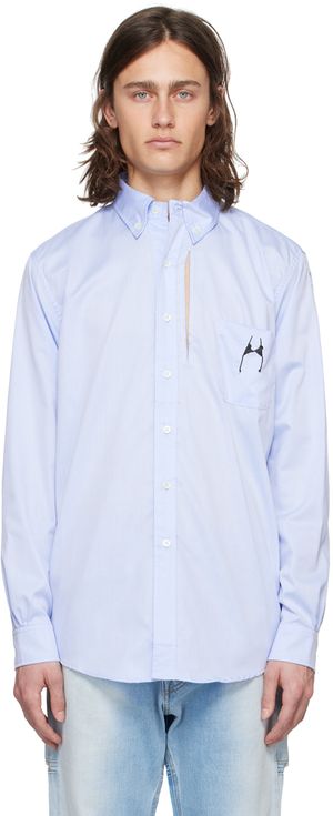 Random Identities Blue Cutout Shirt