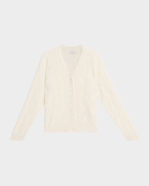 Alpaca-Blend Cable-Knit Cardigan