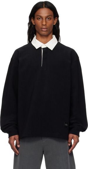 Solid Homme Black Solid Rugby Polo
