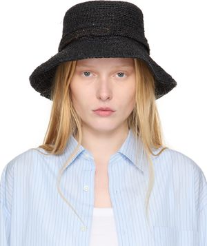 rag & bone Black Lela Rollable Bucket Hat