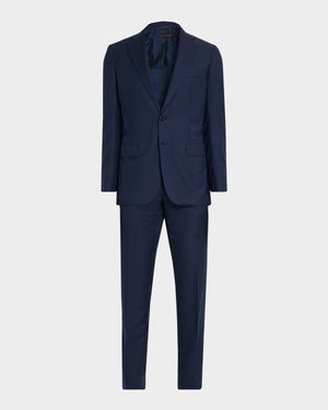 Men's Tonal Striped Wool Two-Piece Suit