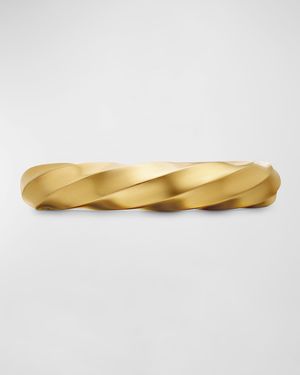 Cable Edge Ring in 18K Gold, 4mm