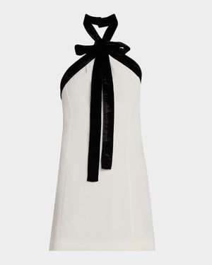 Jolie Velvet Bow Mini Dress