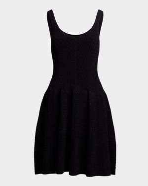Cable-Knit Sleeveless Sweater Dress