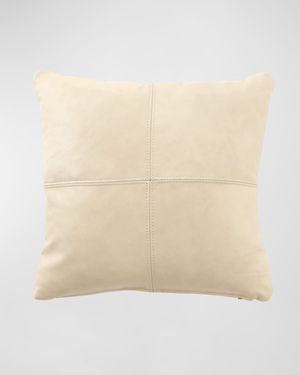 Cream Leather Pillow