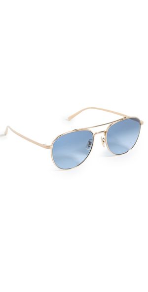 Oliver Peoples Eyewear Rivetti Aviator Sunglasses Gold One Size