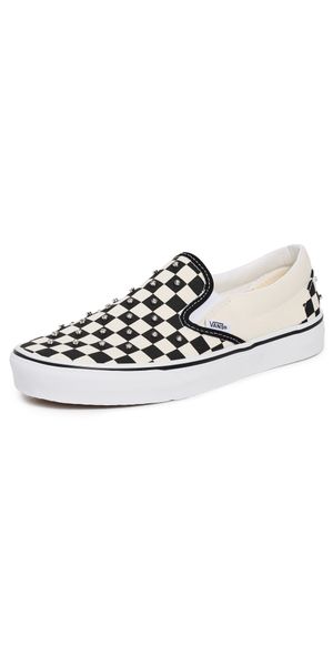 Vans Classic Slip On Sneakers Checkerboard Rhinestone Black M 5/ W 6.5