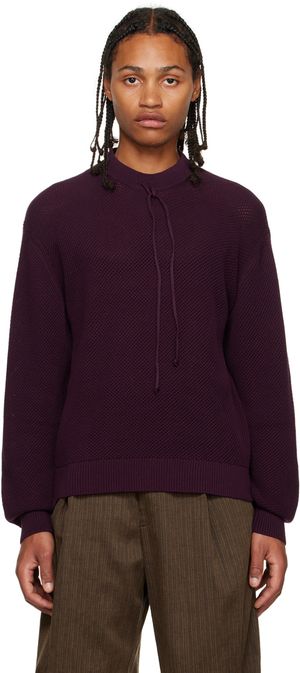 Factor's Burgundy Drawstring Crewneck