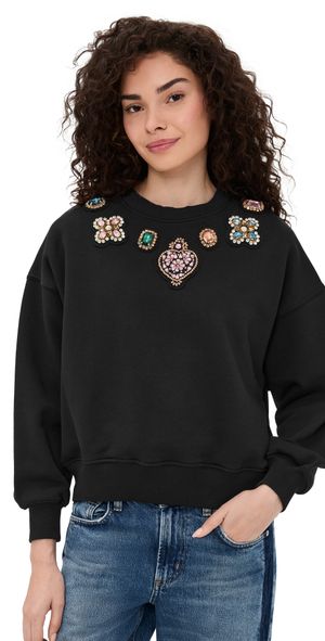 Cinq à Sept Baroque Patches Brandy Pullover Black multi M