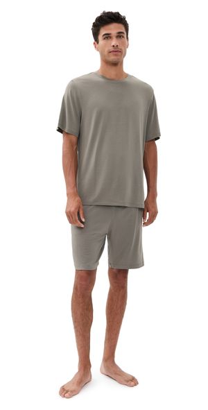 Eberjey Henry Short Pj Set Smokey Olive S