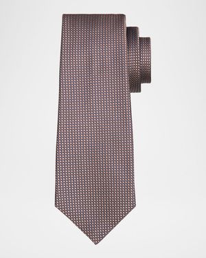 Men's Silk Geometric Jacquard Seven-Fold Tie