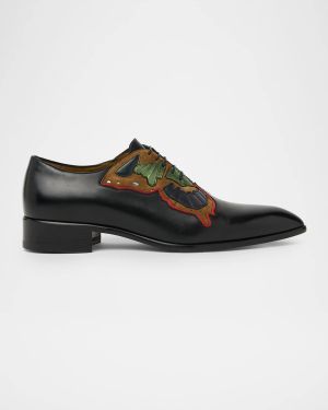 Men's Farfaman Butterfly Leather & Veau Velours Oxford Shoes