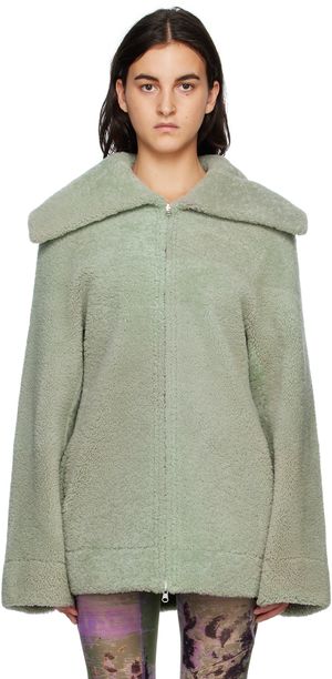 KNWLS Green & Purple Yume Reversible Shearling Coat