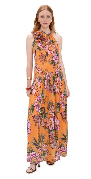 FARM Rio Wonderful Bouquet Orange Maxi Dress Wonderful Bouquet Orange XXS