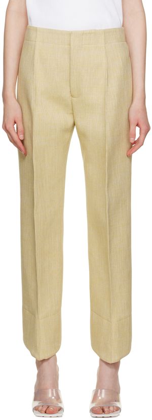 Bottega Veneta Beige Curved Trousers
