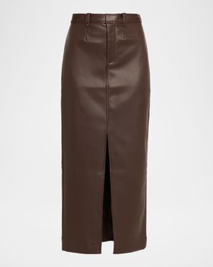 Meg Vegan Leather Midi Skirt