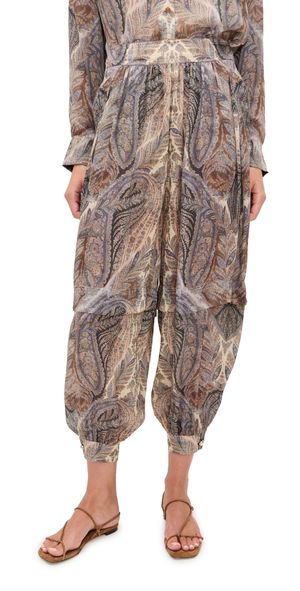 Zimmermann Hypnotic Silk Pants Denim Paisley 4