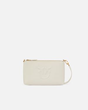 Pinko - Sac plat à bandoulière en cuir - Taille Unique - Blanc