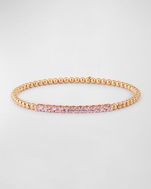 Rainbow 18K Rose Gold Pink Sapphire Stretch Bracelet
