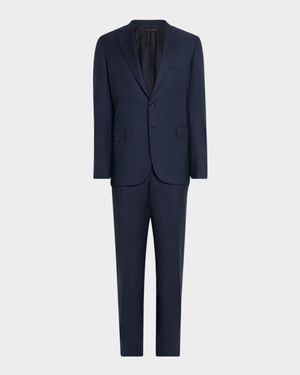 Men's Wool Tonal Prince of Wales Two-Piece Suit