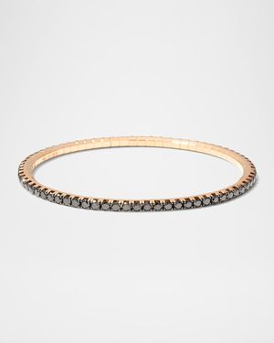 18K Rose Gold Stretch Tennis Bracelet with Black Diamonds