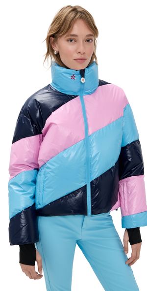 Perfect Moment Mojo Ski Jacket II Pink/Blue Stripe XS