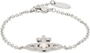 Vivienne Westwood Silver Olympia Faux-Pearl Chain Bracelet