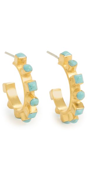 Brinker + Eliza Harlowe Earrings Turquoise/Gold One Size