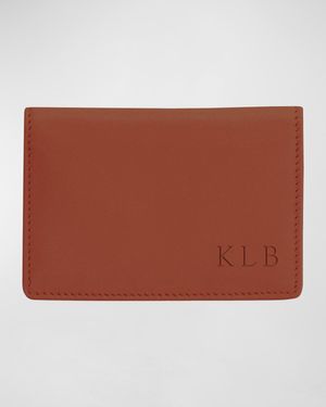 Monogrammed Leather Card Holder Wallet