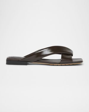 Riva Criss Cross Leather Flat Sandals