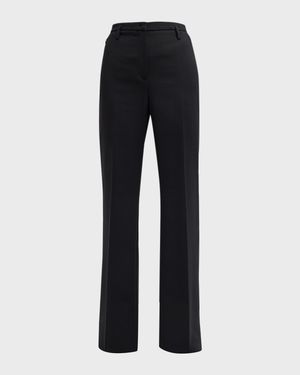 Farrah Boot-Cut Mid-Rise Wool Pants