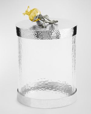 Pomegranate Silver & Gold Small Canister