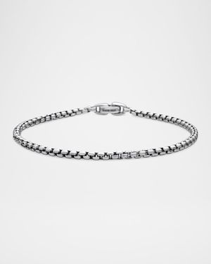 Men's Box Chain Bracelet in Silver, 2.7mm
