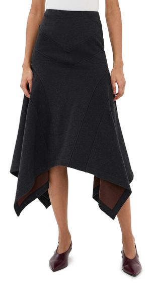 The Attico Midi Skirt Black Fade/Brown 38