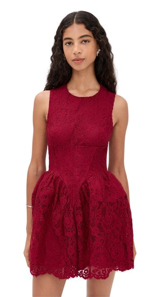 BARDOT Luisa Lace Mini Dress Burgundy 8