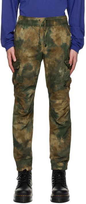 John Elliott Green & Brown Drawstring Cargo Pants