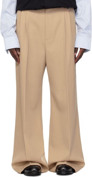 EGONlab Beige Pleated Trousers