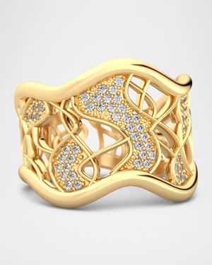 River Cocktail Ring with Diamonds