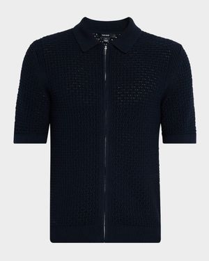 Men's Comet Crochet Zip Short-Sleeve Shirt